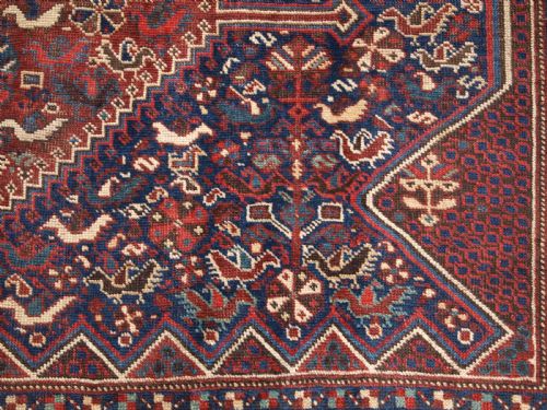 ANTIQUE KHAMSEH RUG WITH ALL OVER CHICKEN DESIGN CIRCA 190020 - ADDITIONAL PHOTO 9