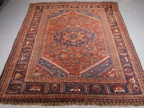 Antique Khamseh Baharlu Tribal Rug, Single Medallion, Circa 1900/20.