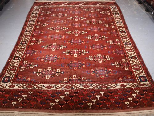 Antique Yomut Turkmen Main Carpet, Kepse Gul Design, Circa 1860.