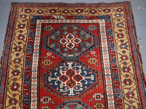 ANTIQUE SOUTH CAUCASIAN KARABAGH REGION LONG RUG OUTSTANDING COLOUR AND CONDITION CIRCA 1880 - ADDITIONAL PHOTO 2
