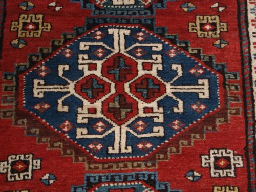 ANTIQUE SOUTH CAUCASIAN KARABAGH REGION LONG RUG OUTSTANDING COLOUR AND CONDITION CIRCA 1880 - ADDITIONAL PHOTO 8