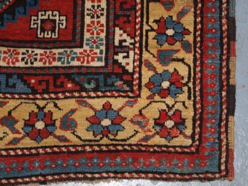 ANTIQUE SOUTH CAUCASIAN KARABAGH REGION LONG RUG OUTSTANDING COLOUR AND CONDITION CIRCA 1880 - ADDITIONAL PHOTO 11