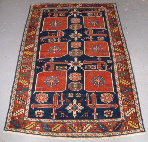 Antique Caucasian Kuba Karagashli Rug, Nice Example, Circa 1890.
