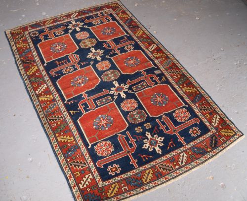 fig 1. ANTIQUE CAUCASIAN KUBA KARAGASHLI RUG, NICE EXAMPLE, CIRCA 1890.
