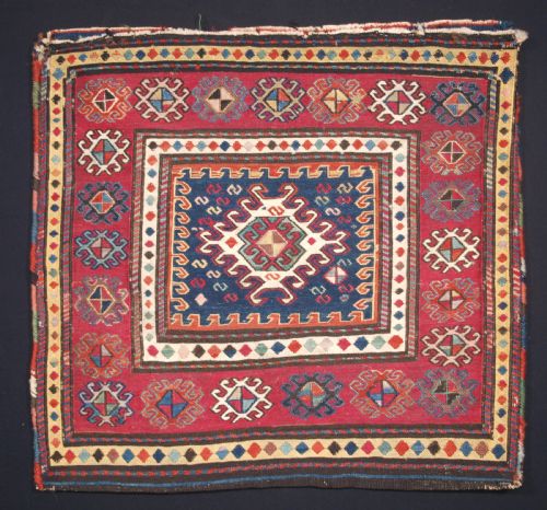 Antique South Caucasian Khorjin Saddlebag in Soumak Weave, Circa 1900. B