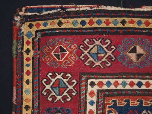 fig 1. ANTIQUE SOUTH CAUCASIAN KHORJIN SADDLEBAG IN SOUMAK WEAVE, CIRCA 1900. B