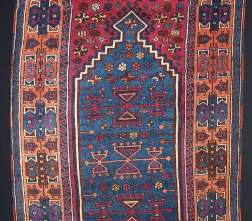 ANTIQUE EAST ANATOLIAN YURUK PRAYER RUG SUPERB COLOUR 2ND HALF 19TH CENTURY - ADDITIONAL PHOTO 2
