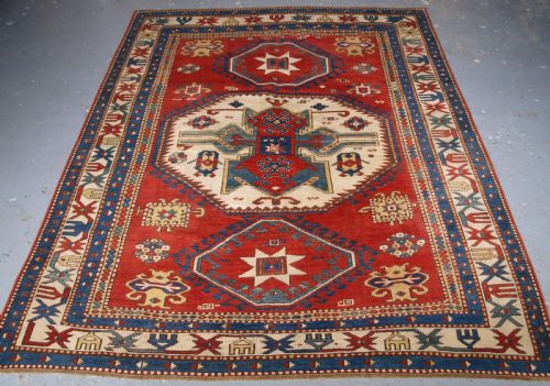 Antique Caucasian Lori Pambak Kazak Rug, Outstanding Colour, Circa 1880.