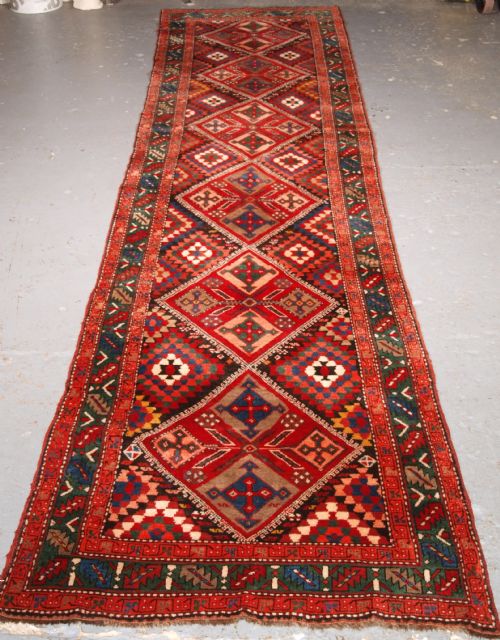 Antique South Caucasian or Kurdish Runner, Excellent Condition, Circa 1920.