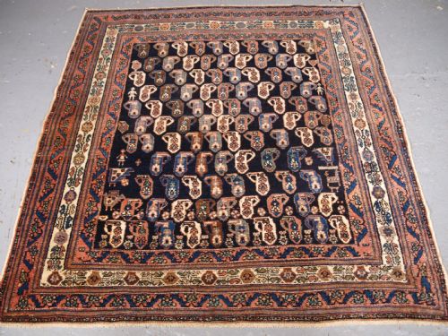 Antique Afshar Rug with All Over Small Boteh Design, Circa 1900.