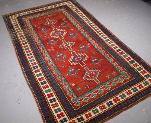 ANTIQUE CAUCASIAN KARABAGH REGION KAZAK RUG CIRCA 1900 - ADDITIONAL PHOTO 1