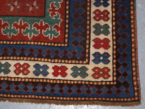ANTIQUE CAUCASIAN KARABAGH REGION KAZAK RUG CIRCA 1900 - ADDITIONAL PHOTO 15