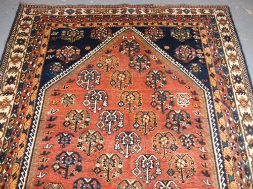 OLD QASHQAI SHIRAZ RUG WITH LARGE BOTEH DESIGN CIRCA 1920 - ADDITIONAL PHOTO 2