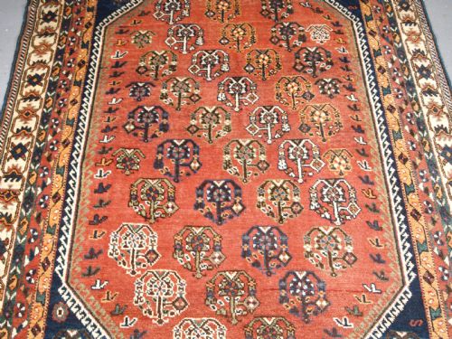 OLD QASHQAI SHIRAZ RUG WITH LARGE BOTEH DESIGN CIRCA 1920 - ADDITIONAL PHOTO 3