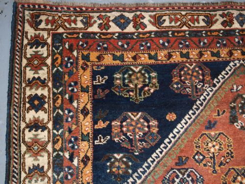 OLD QASHQAI SHIRAZ RUG WITH LARGE BOTEH DESIGN CIRCA 1920 - ADDITIONAL PHOTO 5