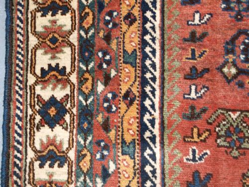 OLD QASHQAI SHIRAZ RUG WITH LARGE BOTEH DESIGN CIRCA 1920 - ADDITIONAL PHOTO 6