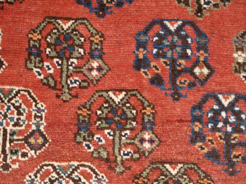 OLD QASHQAI SHIRAZ RUG WITH LARGE BOTEH DESIGN CIRCA 1920 - ADDITIONAL PHOTO 9