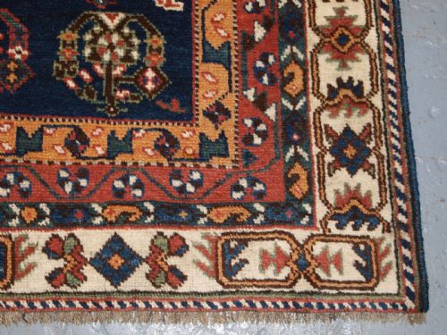 OLD QASHQAI SHIRAZ RUG WITH LARGE BOTEH DESIGN CIRCA 1920 - ADDITIONAL PHOTO 10