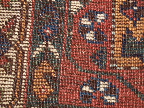 OLD QASHQAI SHIRAZ RUG WITH LARGE BOTEH DESIGN CIRCA 1920 - ADDITIONAL PHOTO 12
