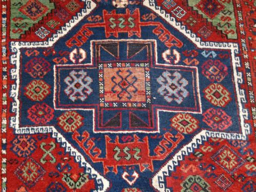 ANTIQUE TURKISH YURUK LONG RUG THREEMEDALLION DESIGN CIRCA 1900 - ADDITIONAL PHOTO 12