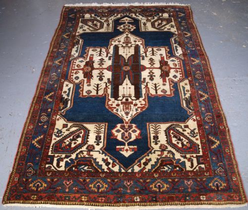 Antique Hamadan Region Village Rug, Unusual Design, Circa 1920.