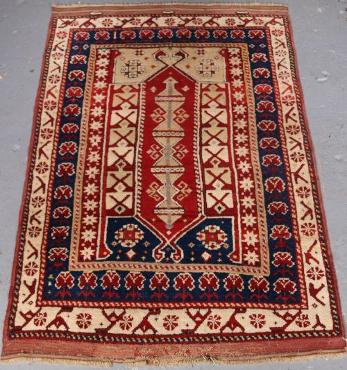 Antique Turkish Bergama Region Prayer Rug, Excellent Condition, Circa 1900.