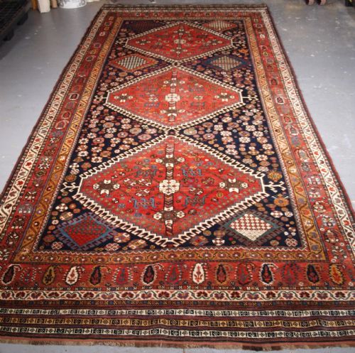 Antique Kelleh Long Rug by the Luri Tribe, Classic Medallion Design, Circa 1900.