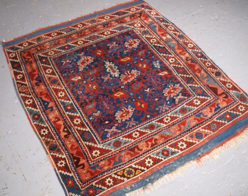 fig 1. ANTIQUE TURKISH BERGAMA REGION RUG OF SMALL SQUARE SIZE, CIRCA 1850.
