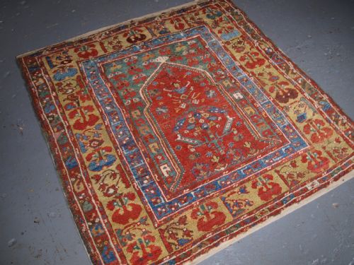 fig 1. ANTIQUE TURKISH VILLAGE PRAYER RUG, MENDERES RIVER VALLEY, LATE 18TH CENTURY.