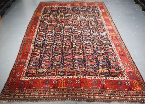 Antique Tribal Khamseh Rug with Outstanding Design and Colour, Circa 1870.