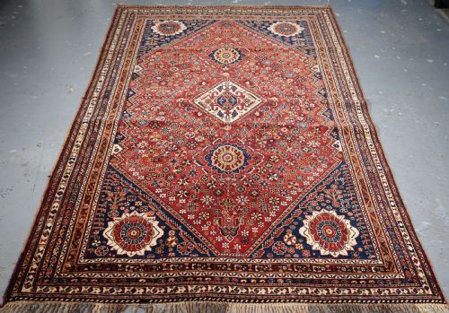 Antique Silk Wefted Tribal Qashqai Rug, Outstanding Example, Circa 1890.