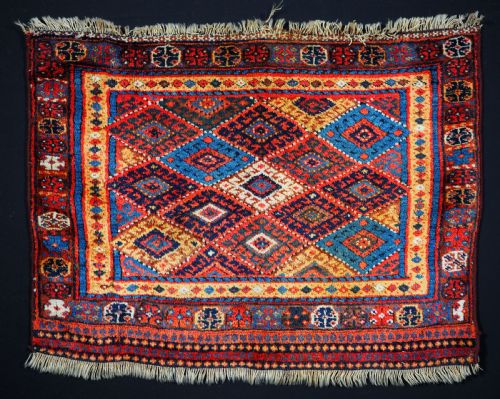 Antique Jaf Kurd Saddle Bag Face, Large Size, Thick Long Pile, Circa 1900.
