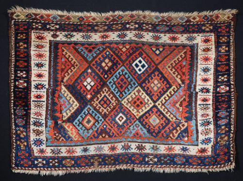 Antique Jaf Kurd Saddle Bag Face, Large Size with Quirky Design, Circa 1890.