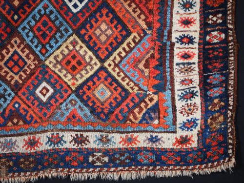 fig 1. ANTIQUE JAF KURD SADDLE BAG FACE, LARGE SIZE WITH QUIRKY DESIGN, CIRCA 1890.