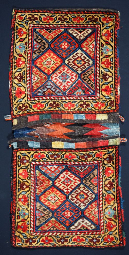 Antique Kurdish Khorjin Saddle Bag, Outstanding Original Condition, Circa 1900.