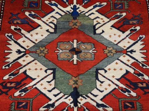 OLD CAUCASIAN EAGLE KAZAK RUG SUPERB FURNISHING ITEM CIRCA 192030 - ADDITIONAL PHOTO 7