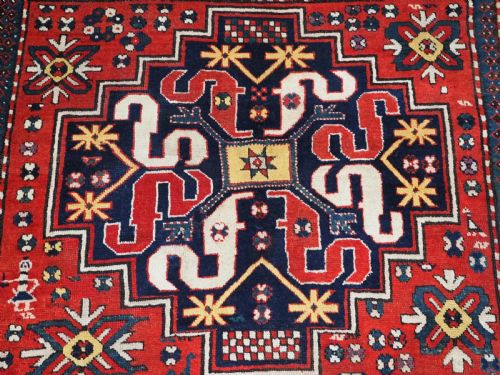 ANTIQUE CAUCASIAN CLOUD BAND KAZAK RUG GREAT CONDITION CIRCA 1900 - ADDITIONAL PHOTO 7