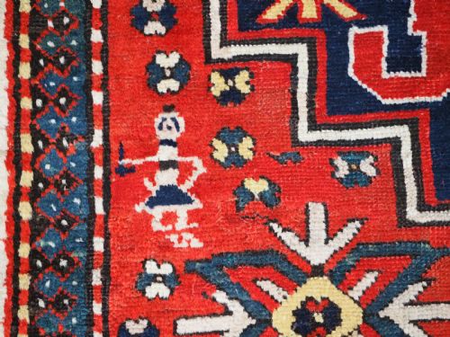 ANTIQUE CAUCASIAN CLOUD BAND KAZAK RUG GREAT CONDITION CIRCA 1900 - ADDITIONAL PHOTO 8