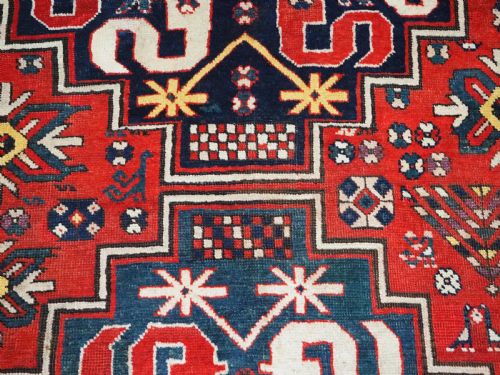 ANTIQUE CAUCASIAN CLOUD BAND KAZAK RUG GREAT CONDITION CIRCA 1900 - ADDITIONAL PHOTO 9