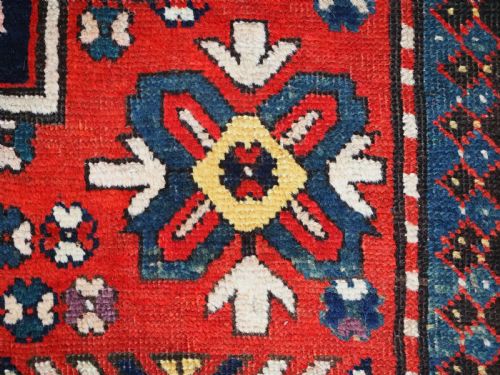 ANTIQUE CAUCASIAN CLOUD BAND KAZAK RUG GREAT CONDITION CIRCA 1900 - ADDITIONAL PHOTO 12