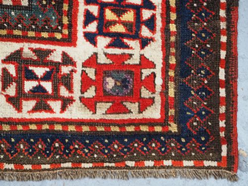 ANTIQUE CAUCASIAN CLOUD BAND KAZAK RUG GREAT CONDITION CIRCA 1900 - ADDITIONAL PHOTO 16