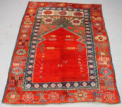 Antique Turkish Konya Region Village Prayer Rug, Circa 1900/20.