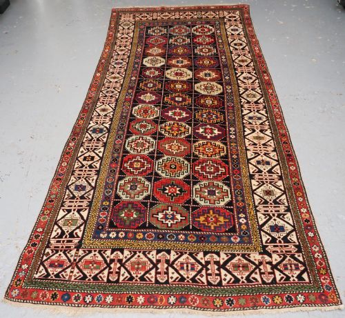 Antique Caucasian Shirvan Long Rug, Dated 1855, Superb Colour and Condition.
