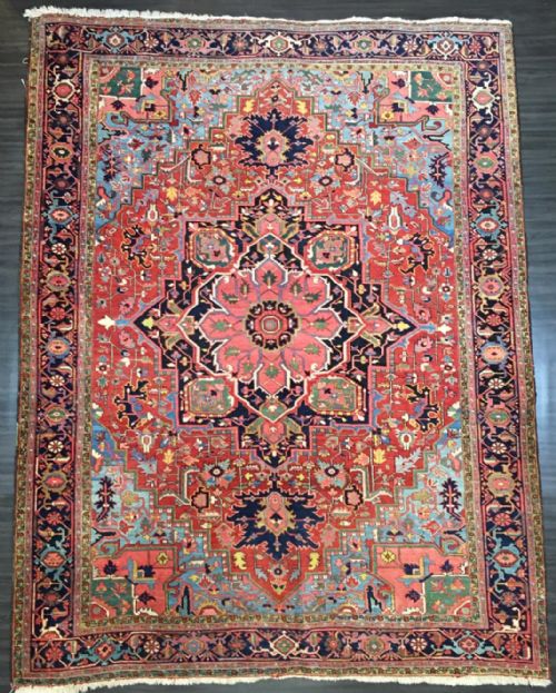 Antique Heriz Carpet, Country House Style, Great Colour, Circa 1900.