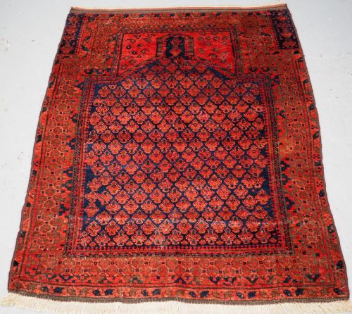 Antique Timuri Dokhtar-e-qazi Prayer Rug, Circa 1880.