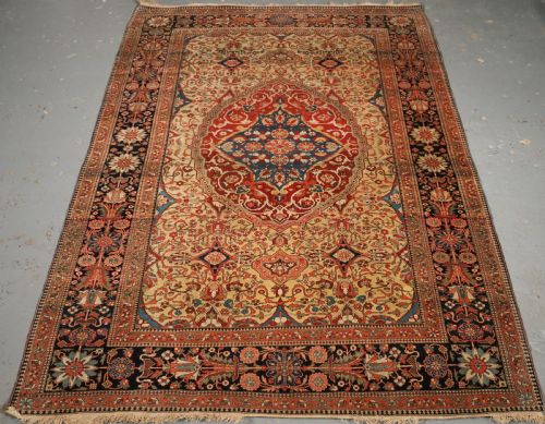 Antique Mohtasham Kashan Rug, Outstanding Colour and Condition, Circa 1890.