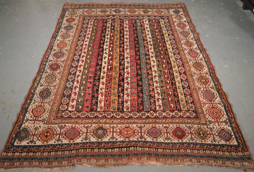 ANTIQUE SHEKARLU QASHQAI OF SCARCE STRIPED DESIGN CIRCA 1880