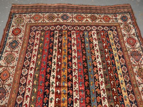 ANTIQUE SHEKARLU QASHQAI OF SCARCE STRIPED DESIGN CIRCA 1880 - ADDITIONAL PHOTO 2