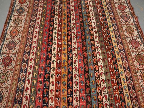 ANTIQUE SHEKARLU QASHQAI OF SCARCE STRIPED DESIGN CIRCA 1880 - ADDITIONAL PHOTO 3