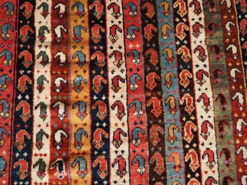 ANTIQUE SHEKARLU QASHQAI OF SCARCE STRIPED DESIGN CIRCA 1880 - ADDITIONAL PHOTO 9